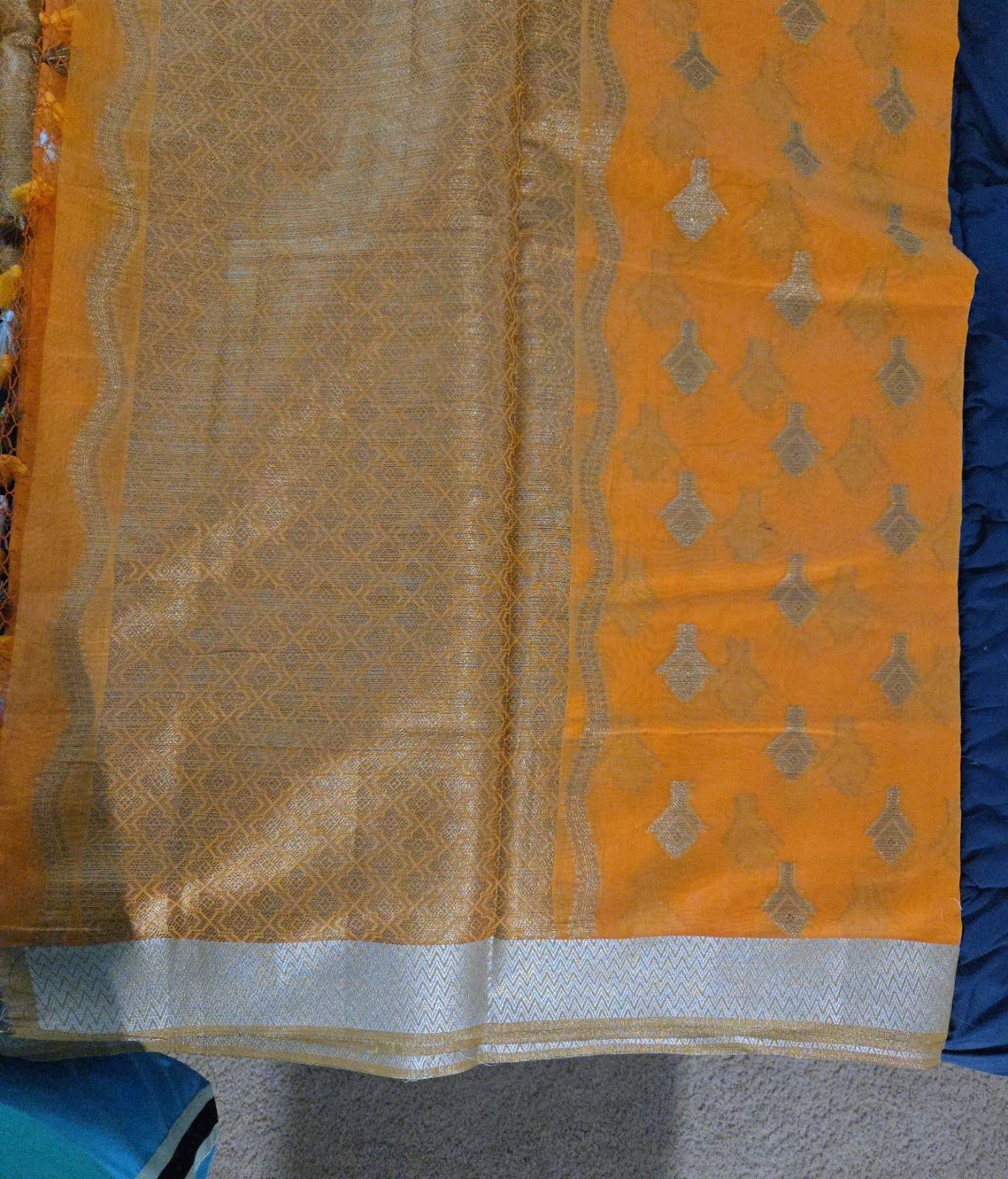 Orange Banarasi Saree