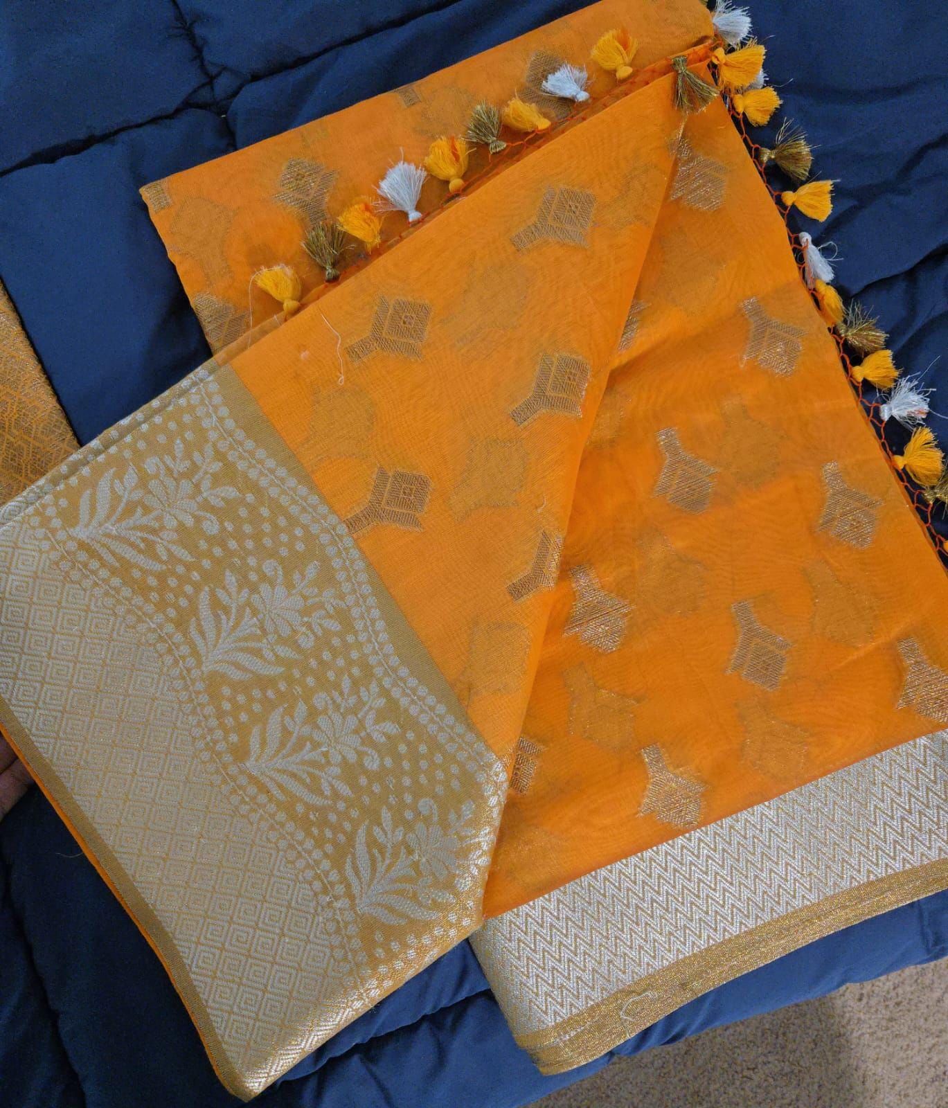 Orange Banarasi Saree