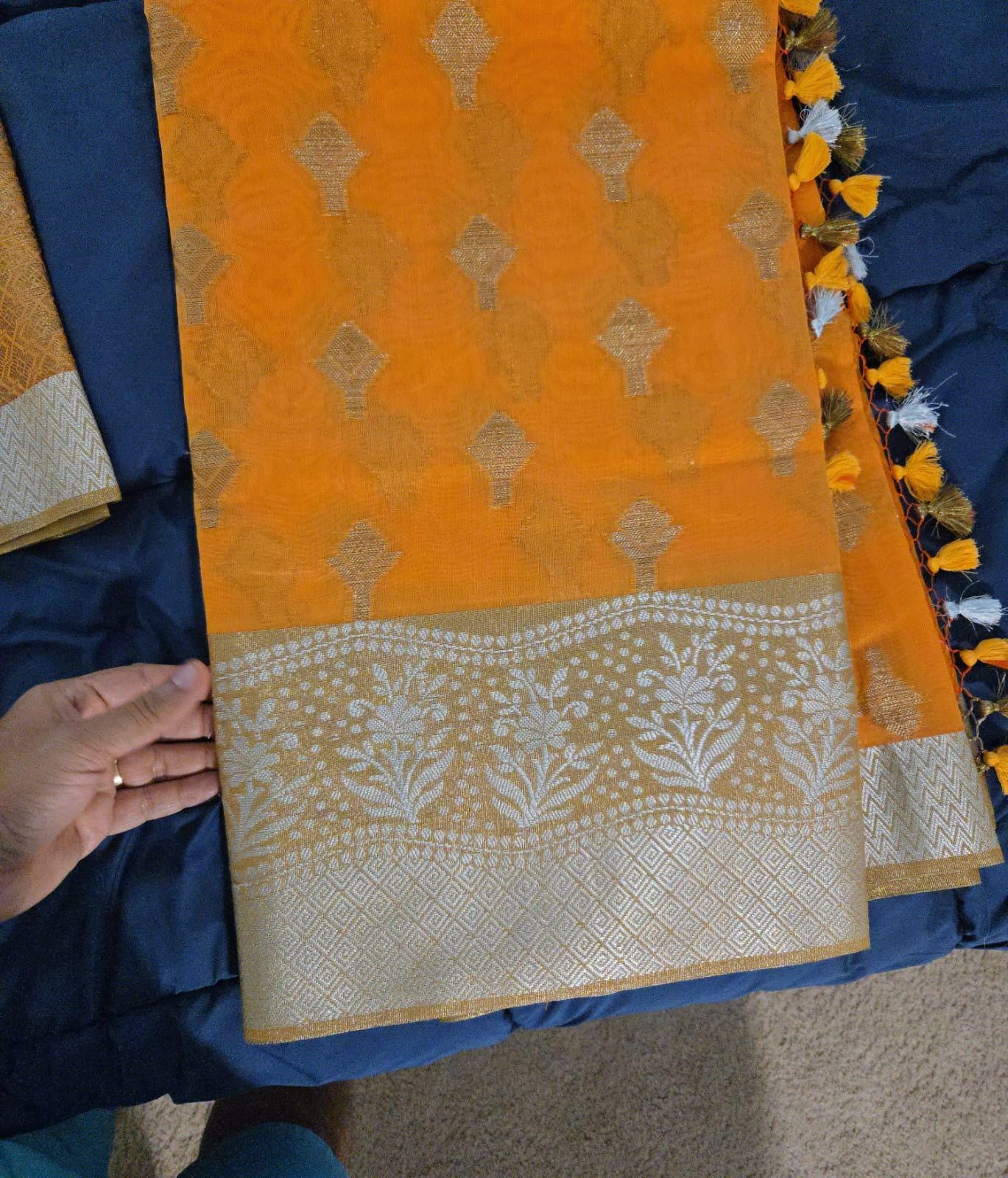 Orange Banarasi Saree