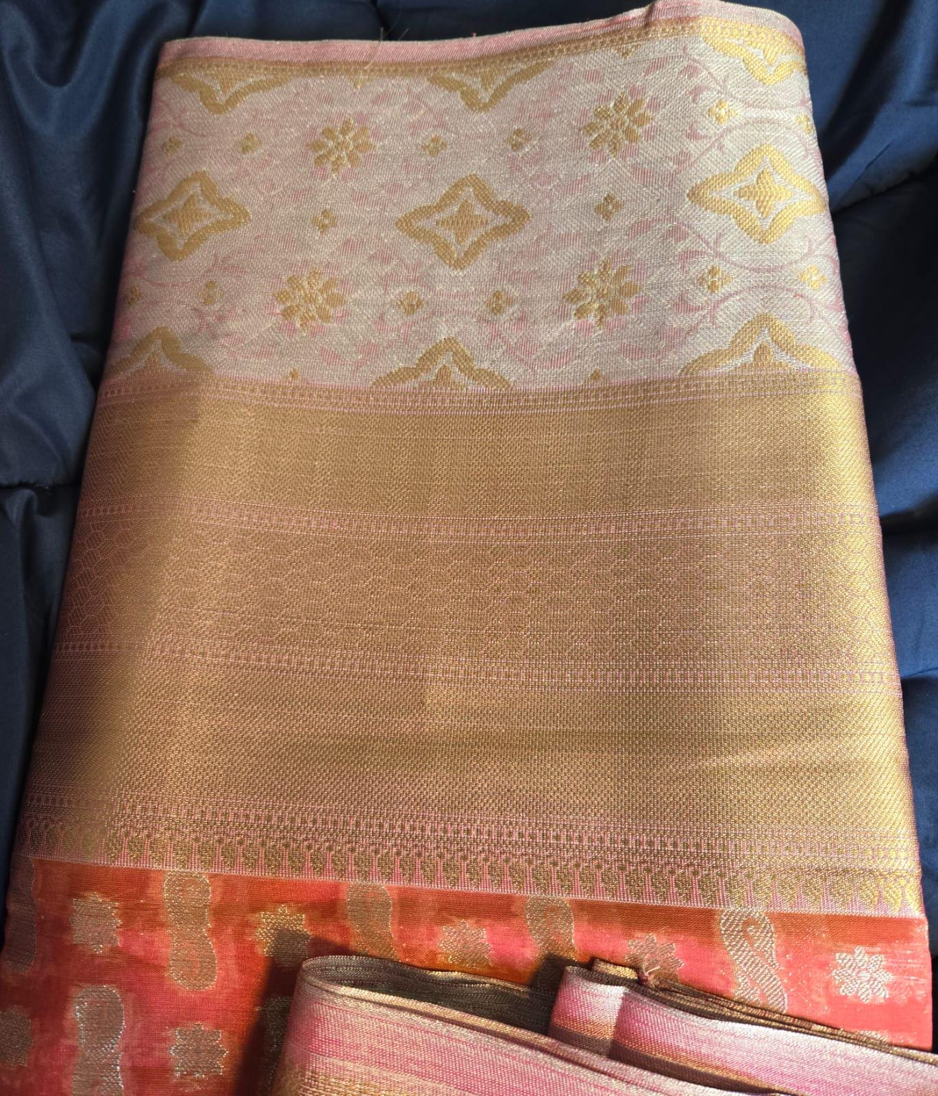 Elegant Orange Organza Saree – Lightweight & Festive Wear