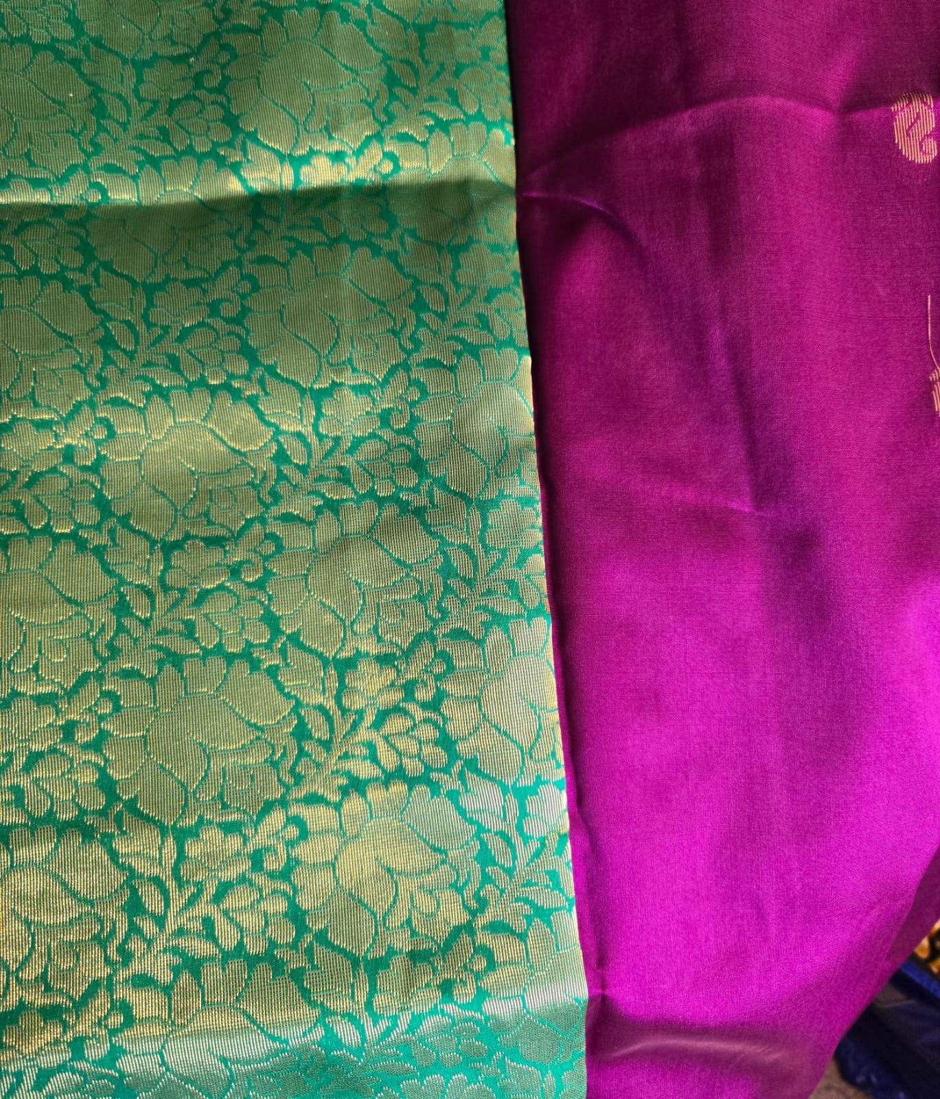 Exquisite Purple Silk Banarasi Saree Handwoven Elegance. Fall and Pico done