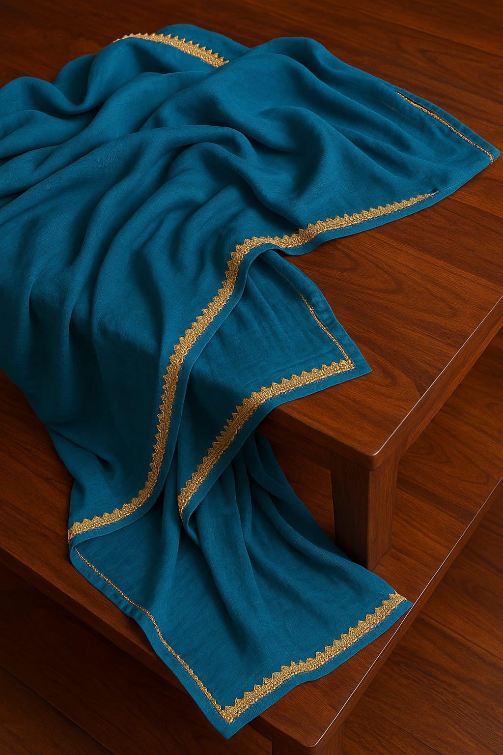 Elegant Blue Georgette Plain Saree with Delicate Border | Lightweight Festive Wear | Indian Ethnic Saree with matching satin petticoat