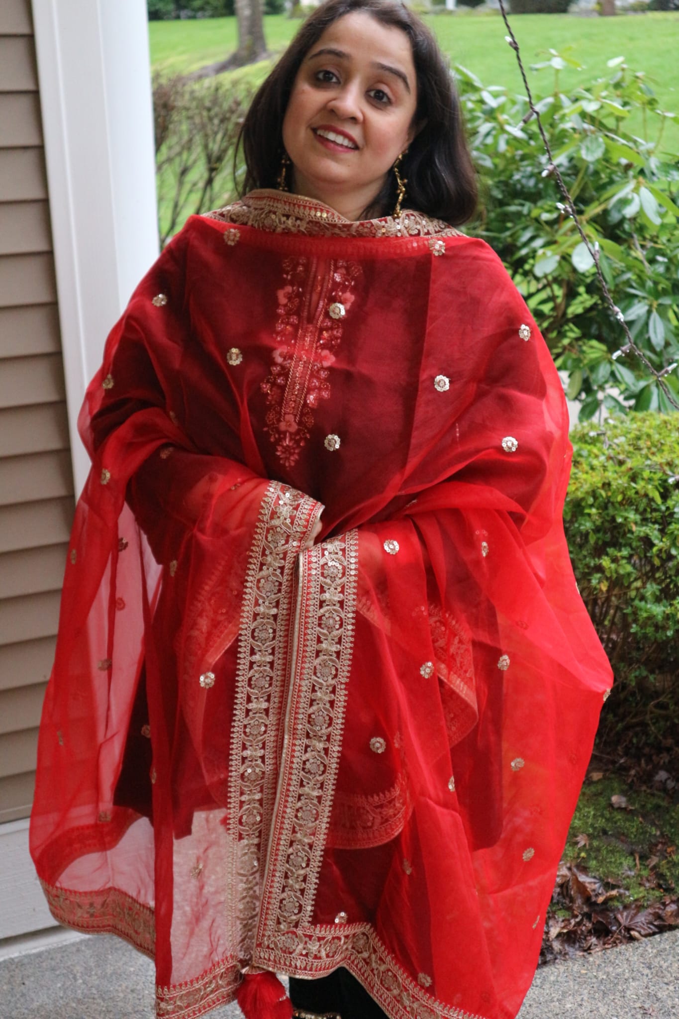 The Noor-e-Laal- Organza Dupatta