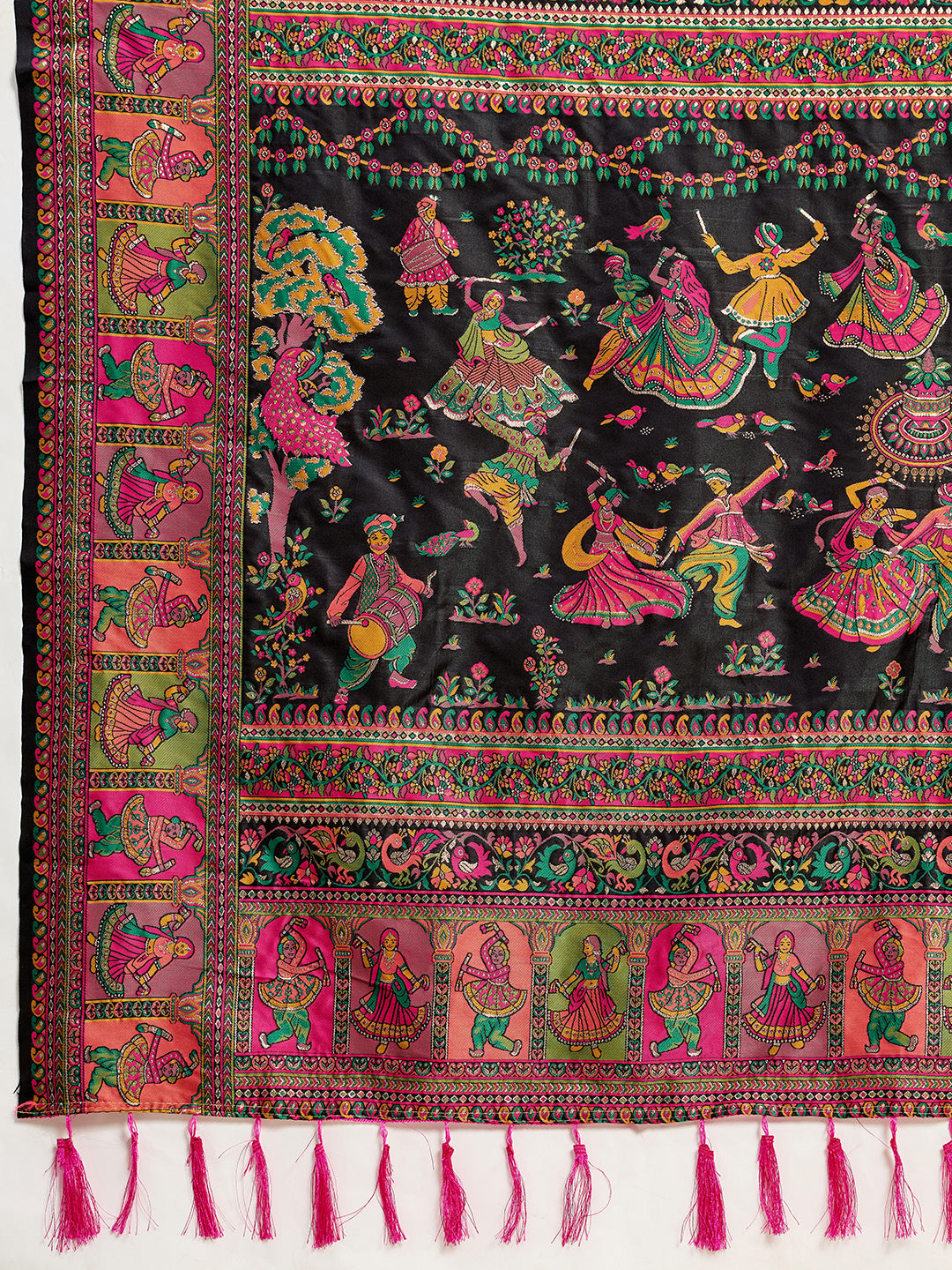 Pashmina silk saree with meenakari weaving work