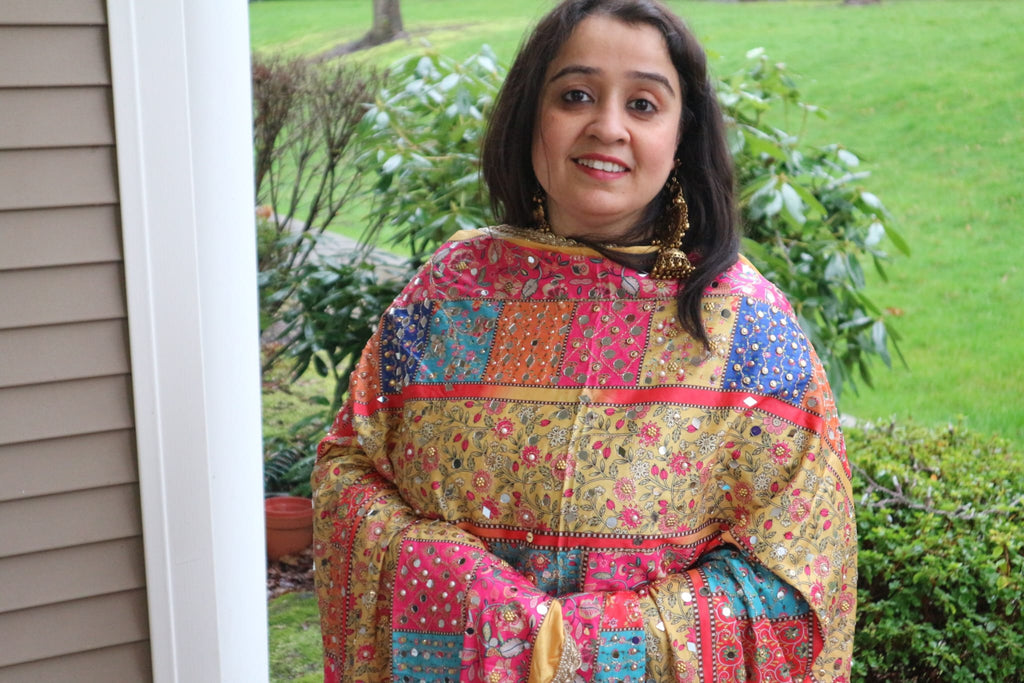 The Kaleidoscope – Mirror Work Crepe Dupatta