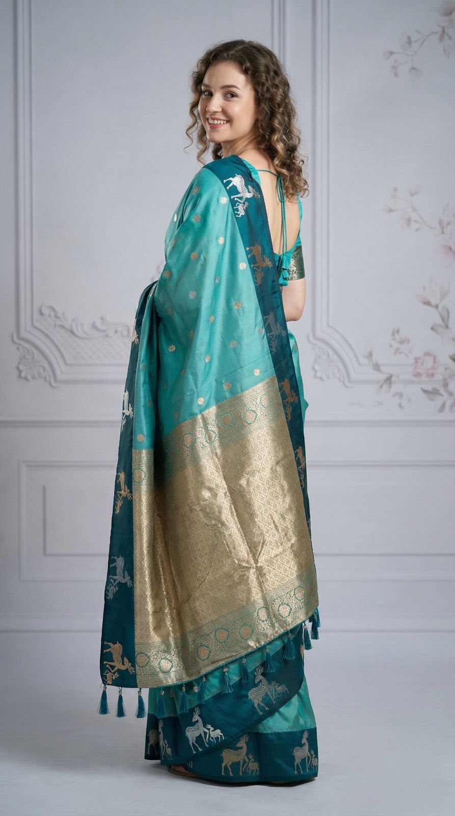 Premium banarasi soft silk saree with zari weaving work