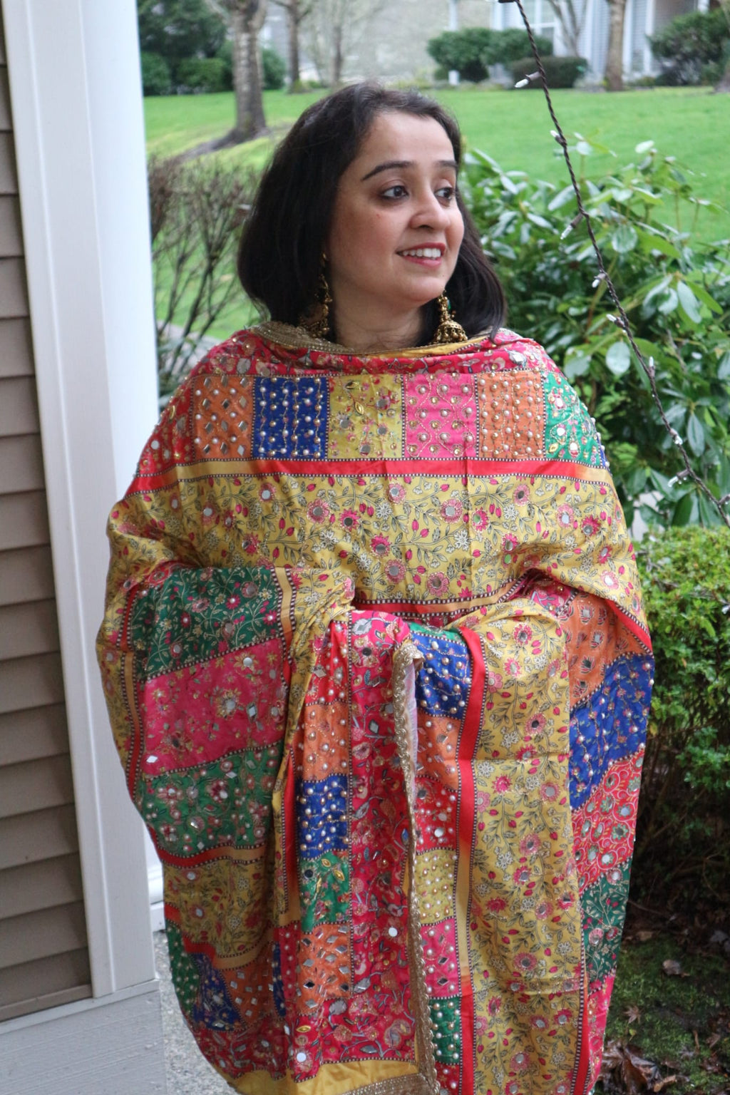 The Boheme Mosaic – Mirror Work Crepe Dupatta