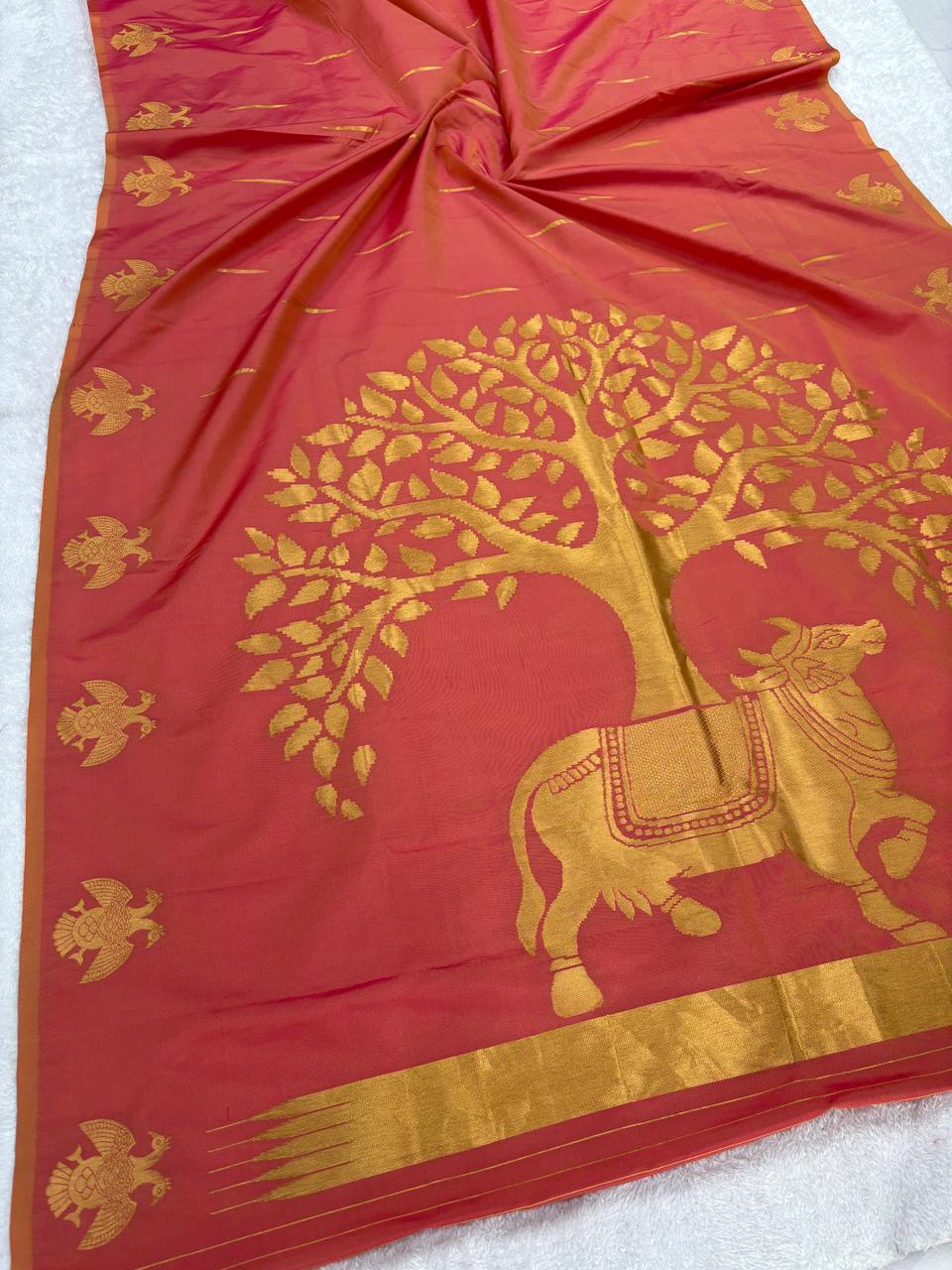 Premium soft banarasi silk saree with pichwai zari weaving work