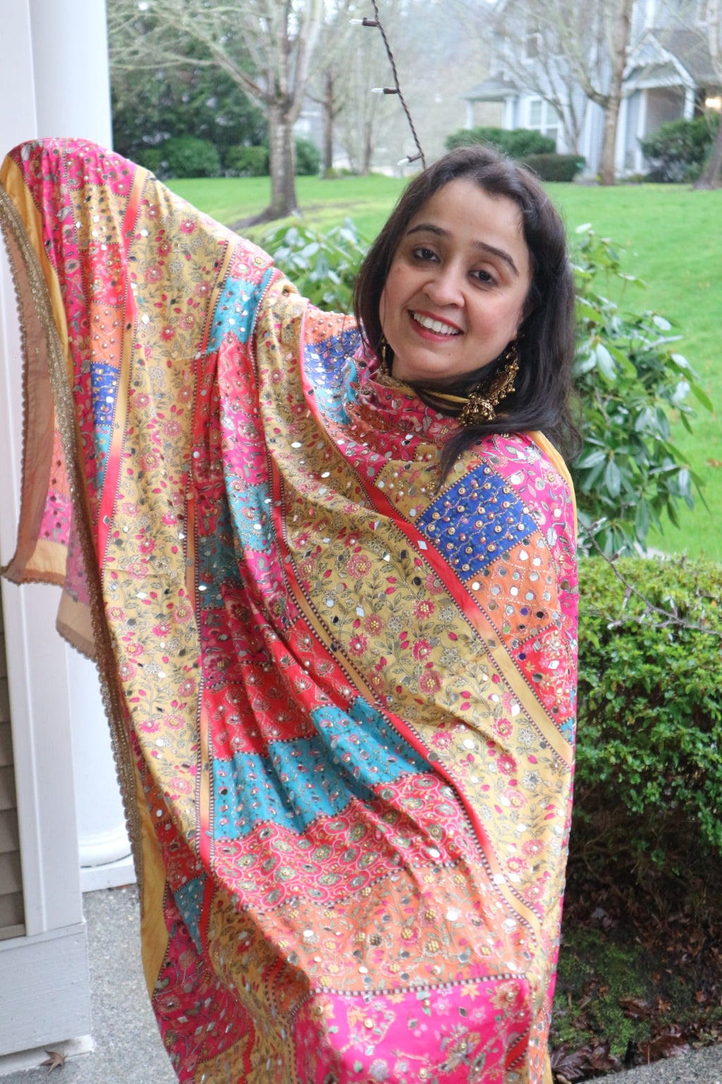 The Kaleidoscope – Mirror Work Crepe Dupatta