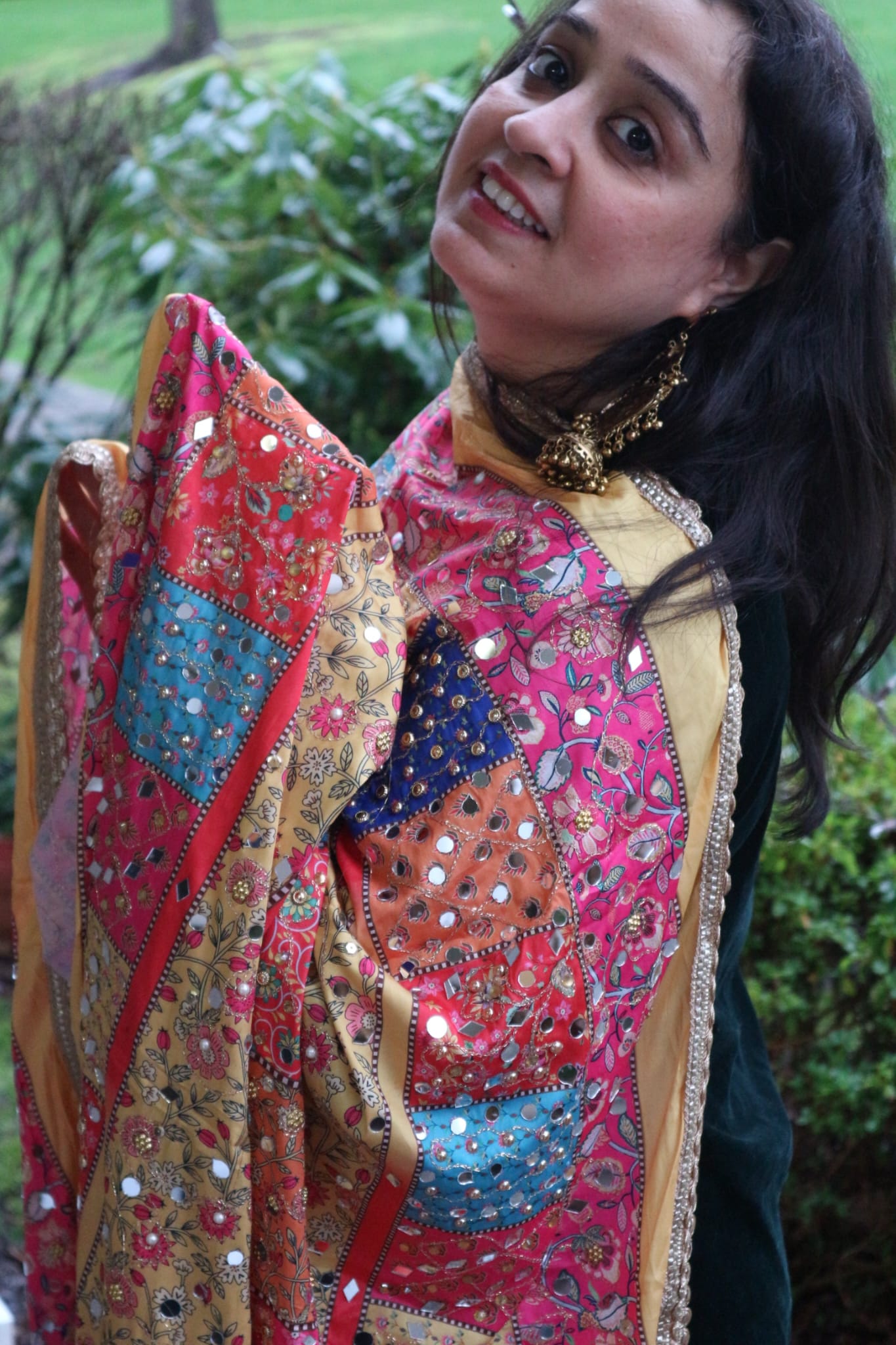 The Kaleidoscope – Mirror Work Crepe Dupatta