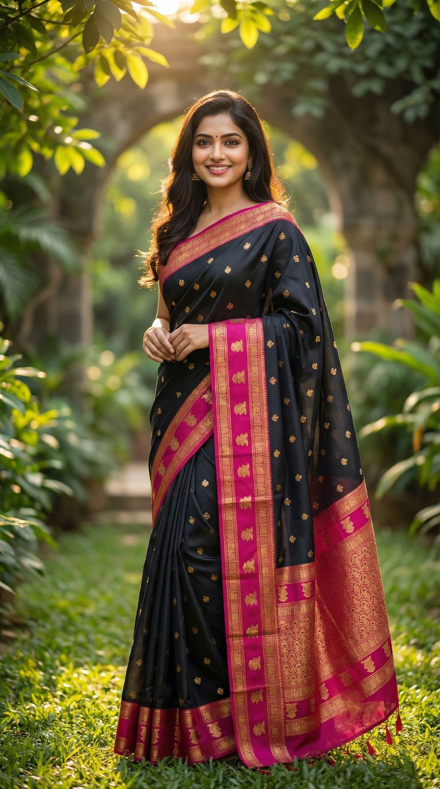 soft banarasi silk saree with zari weaving work