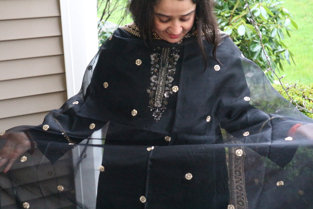 The Midnight Noir - Organza Dupatta