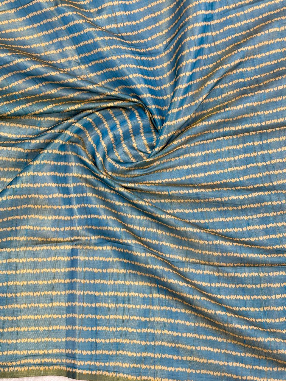 Soft tissue tussar silk saree with warli printed work