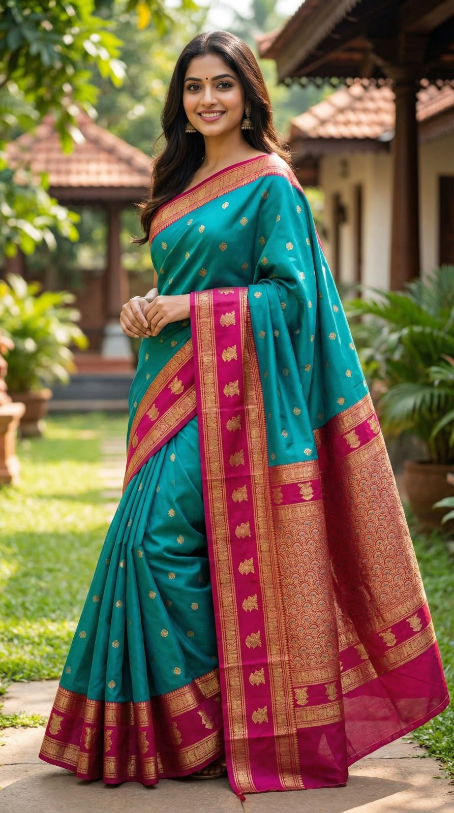 soft banarasi silk saree with zari weaving work