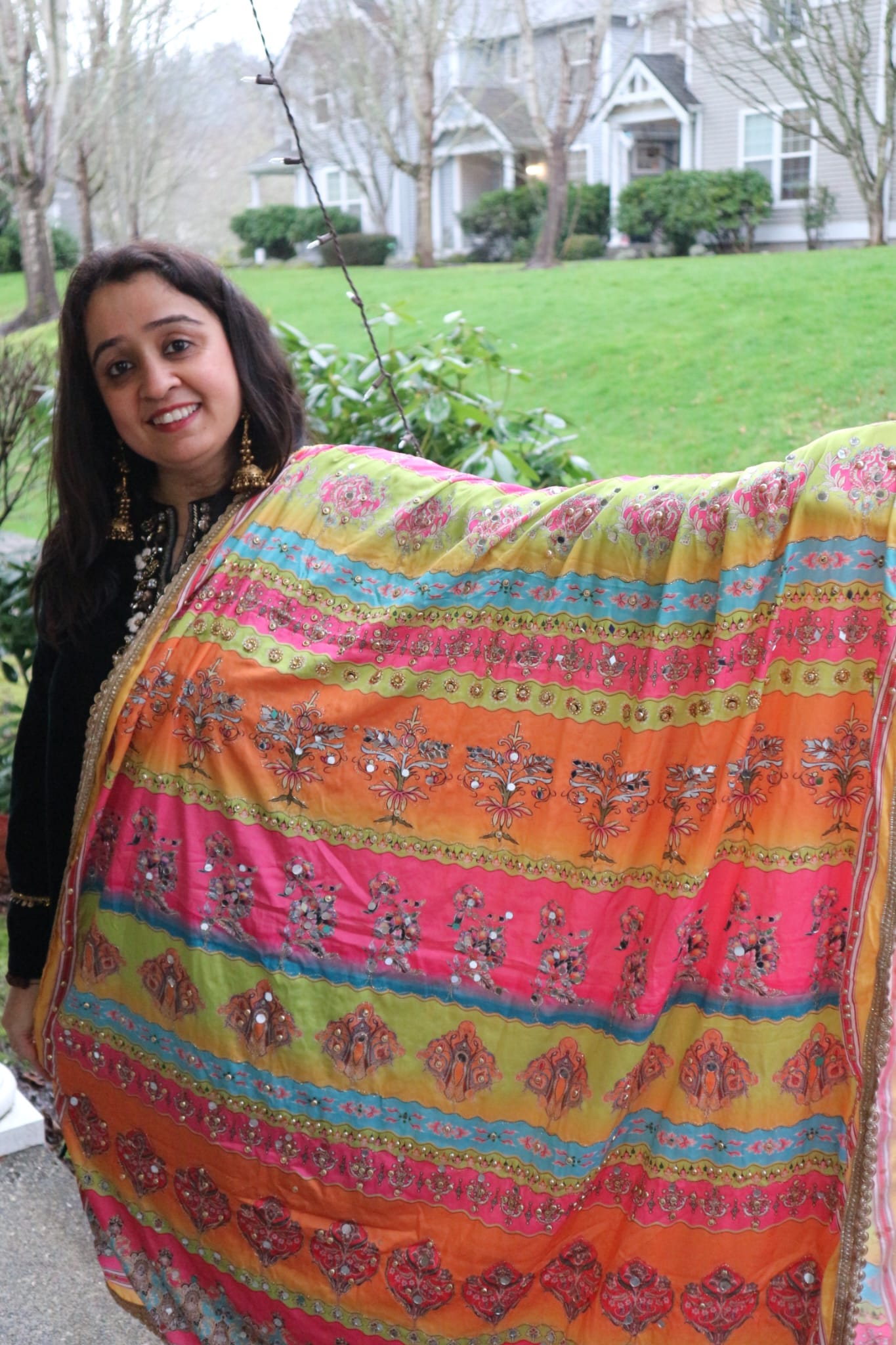 The Nomad Canvas – Mirror Work Crepe Dupatta