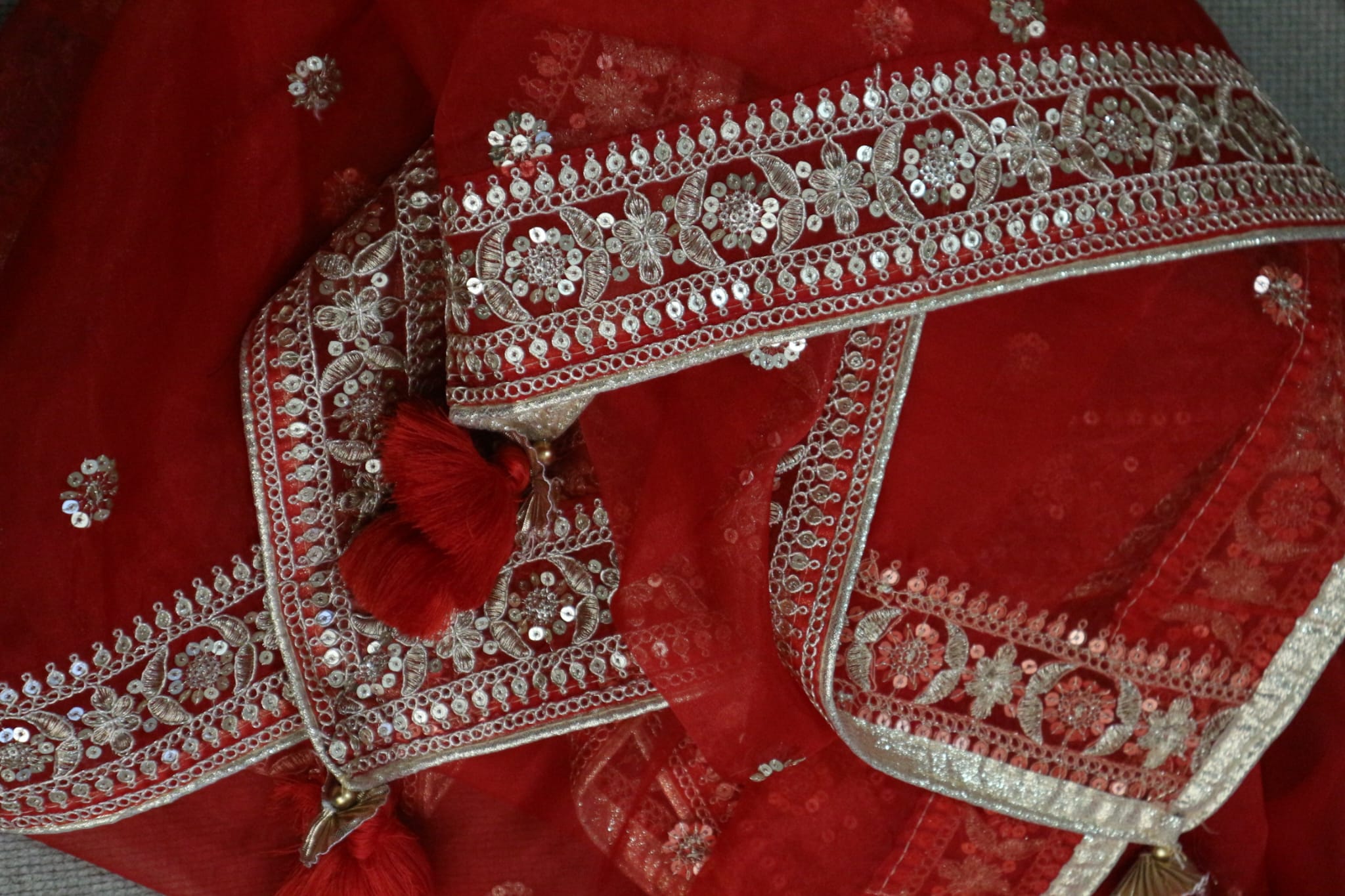 The Noor-e-Laal- Organza Dupatta