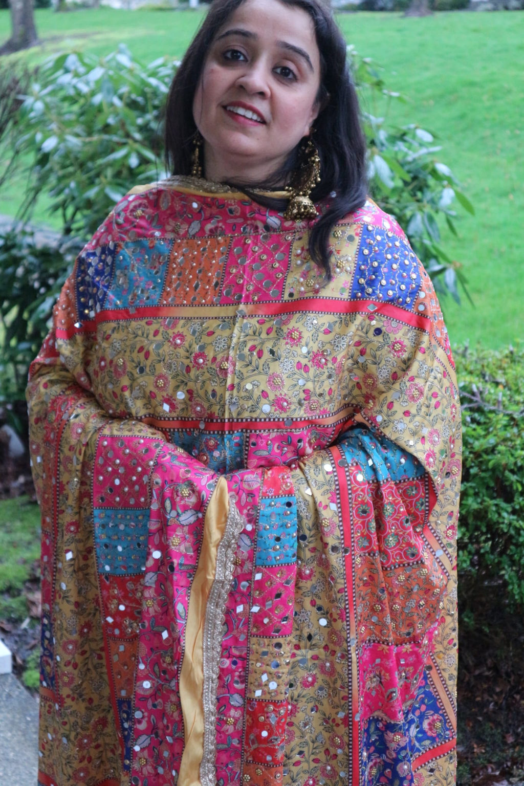 The Kaleidoscope – Mirror Work Crepe Dupatta
