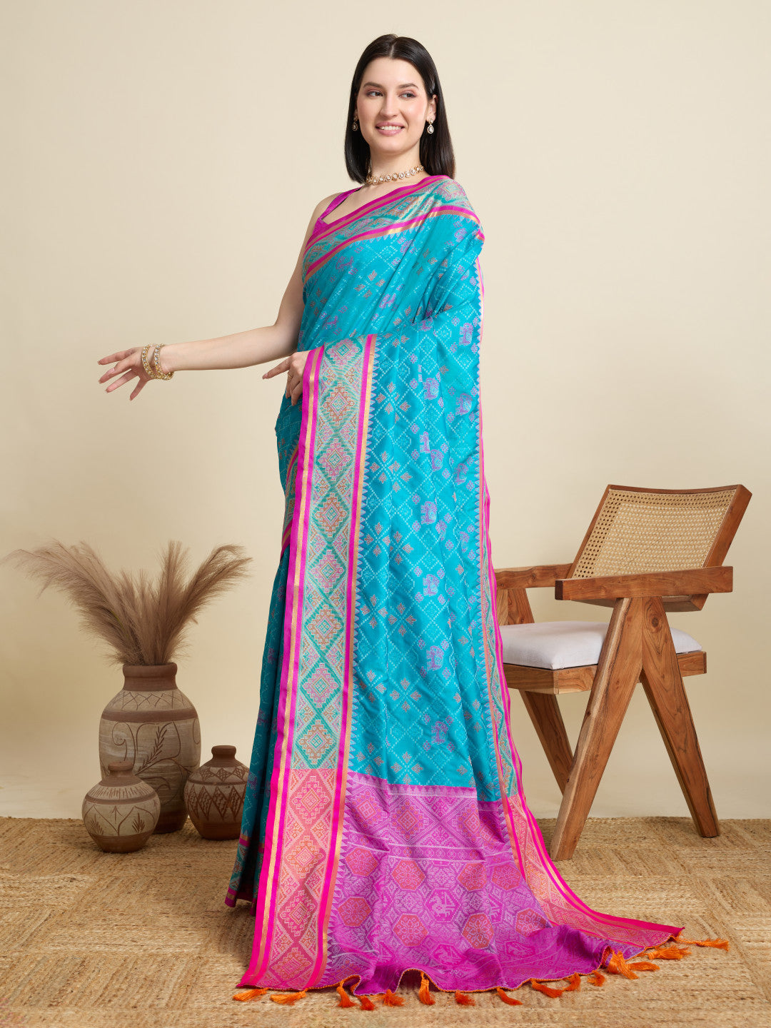 Patola silk saree with weaving work