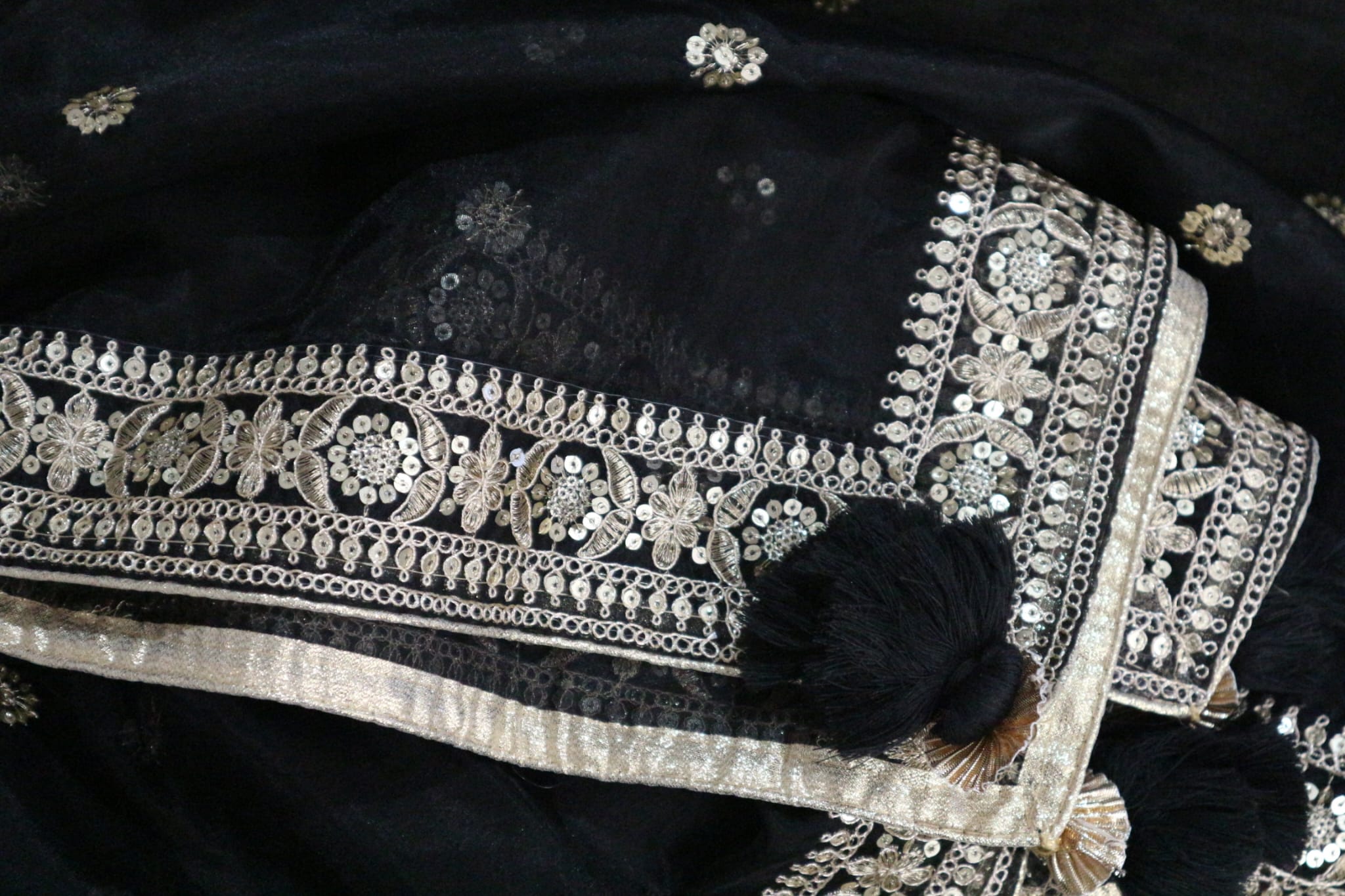 The Midnight Noir - Organza Dupatta