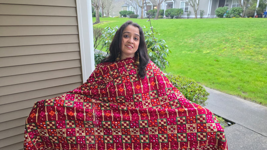The Ruby Tapestry - Phulkari Dupatta