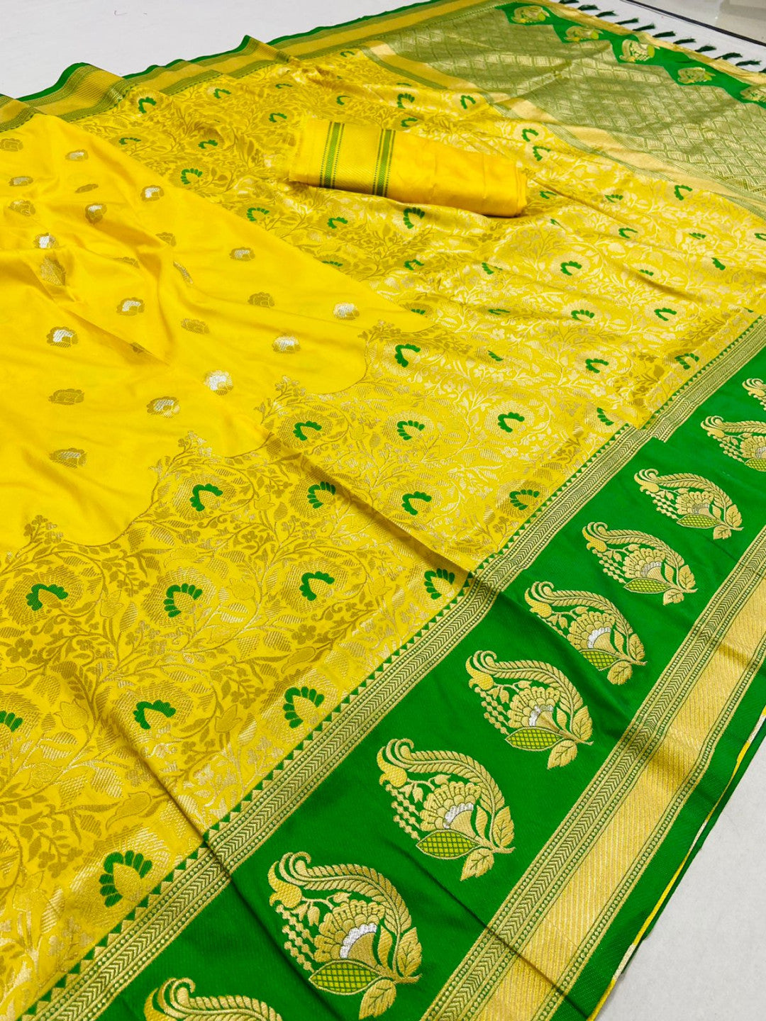 Kanchipuram silk saree with zari weaving work