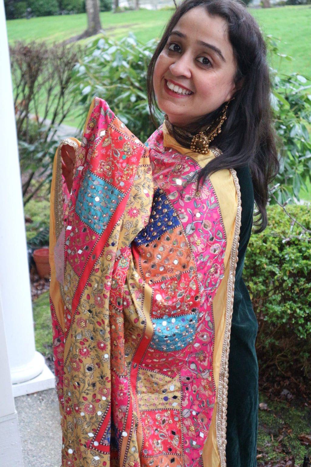 The Kaleidoscope – Mirror Work Crepe Dupatta