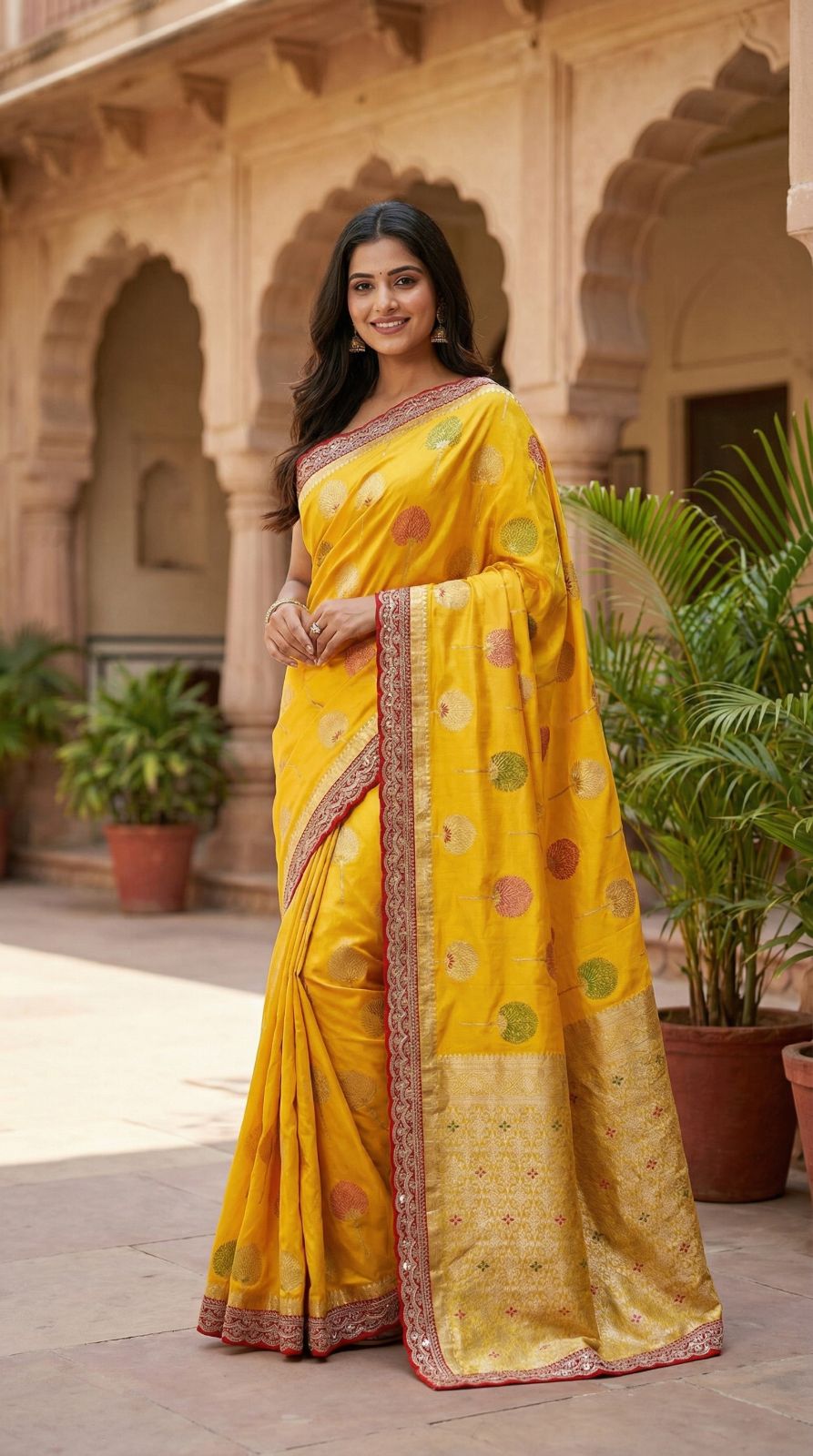 Pure khaddi georgette silk saree with coding sequence less border