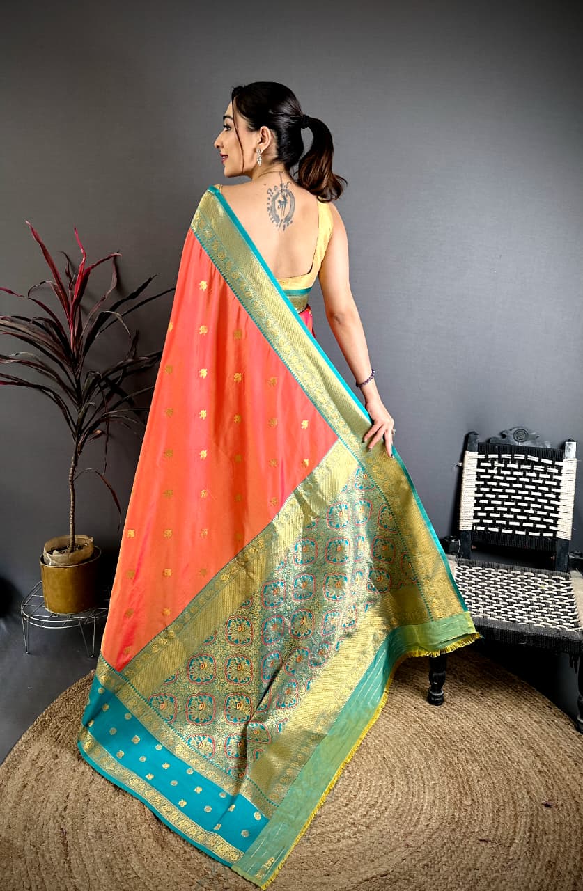 soft banarasi silk saree with zari weaving work
