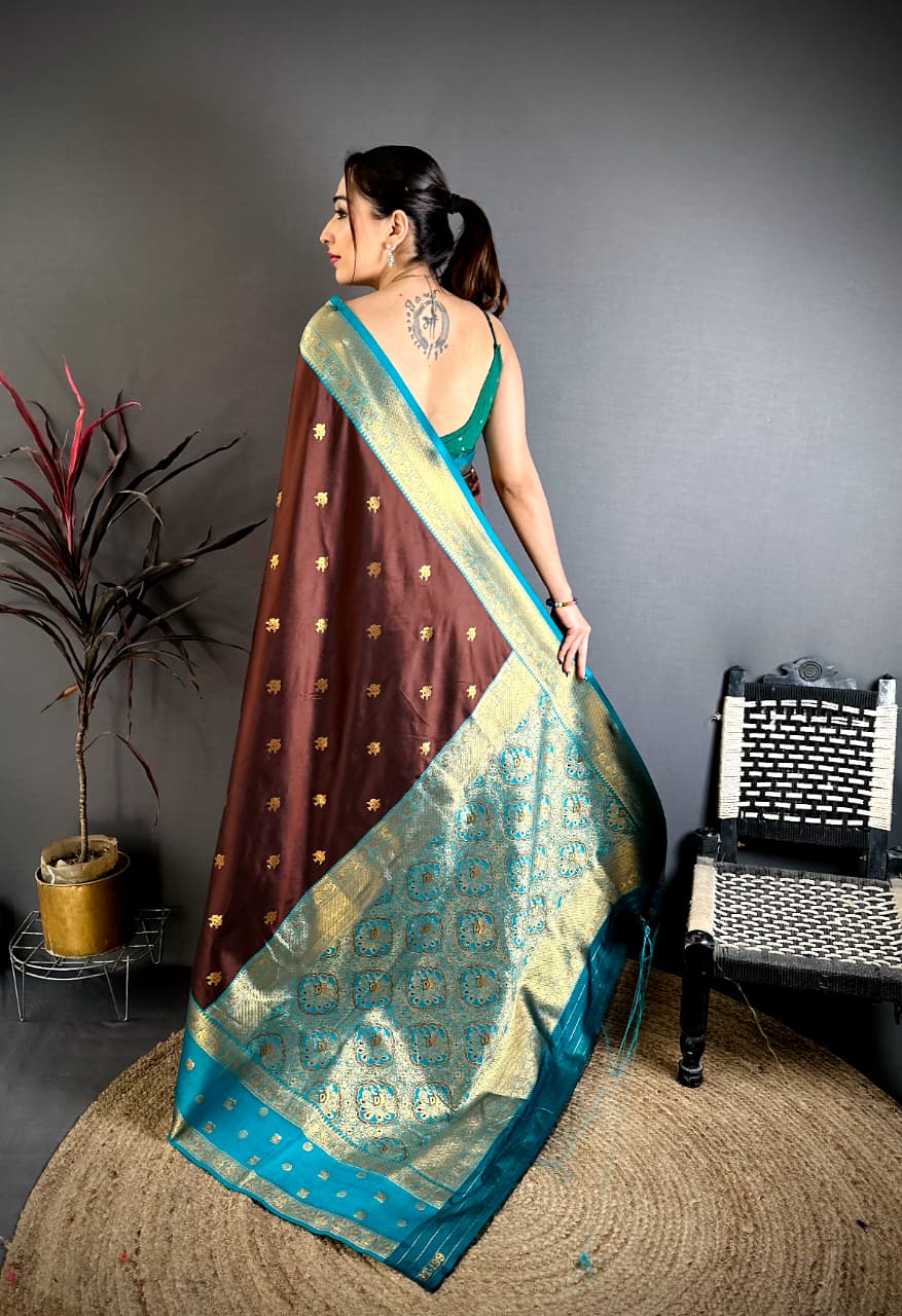 soft banarasi silk saree with zari weaving work