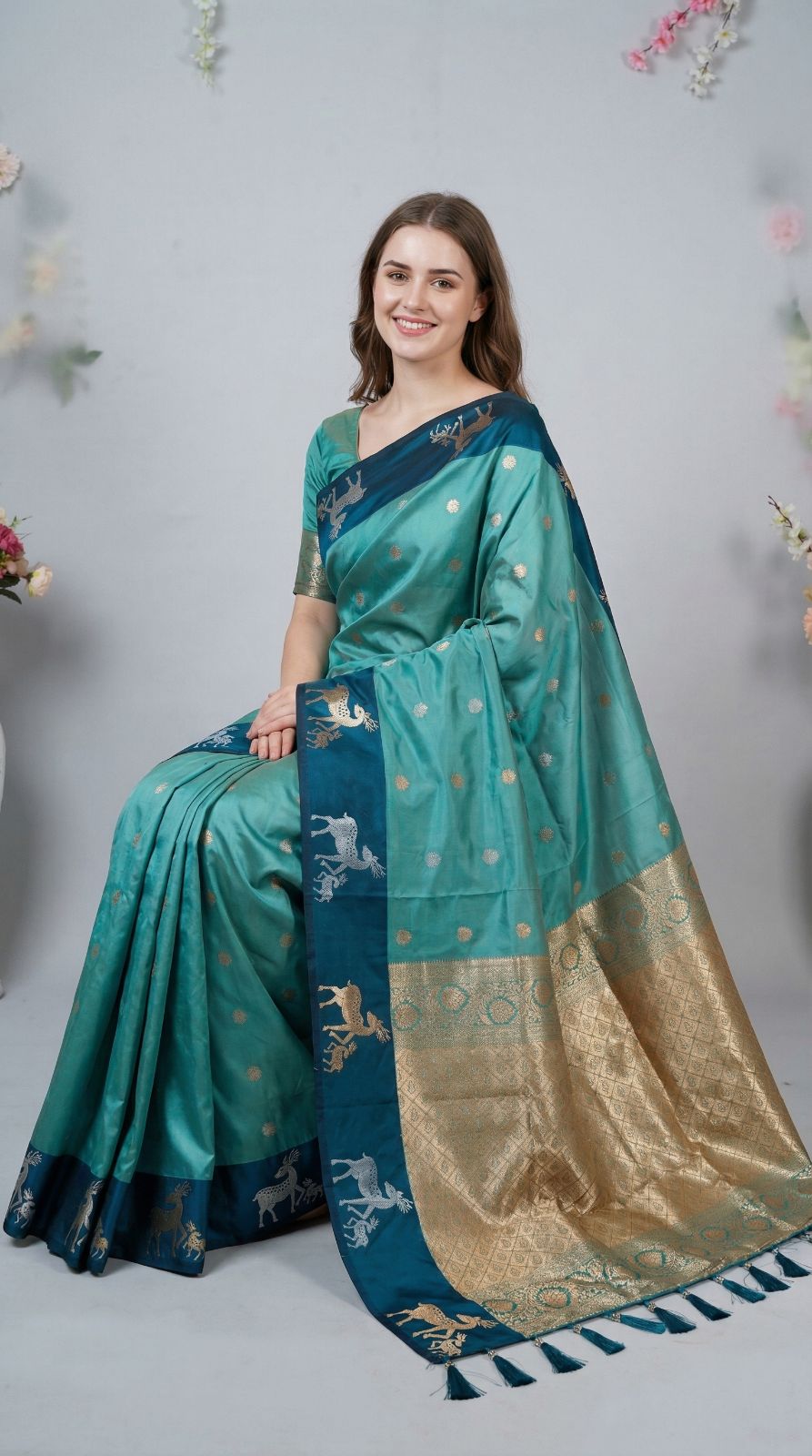 Premium banarasi soft silk saree with zari weaving work