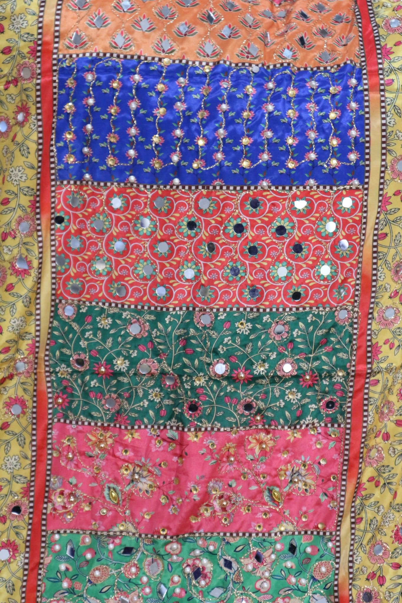 The Boheme Mosaic – Mirror Work Crepe Dupatta