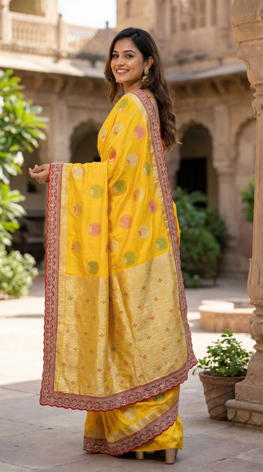 Pure khaddi georgette silk saree with coding sequence less border