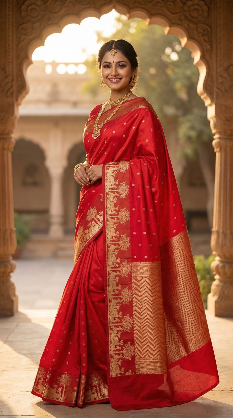 Banarasi soft silk saree with zari weaving work