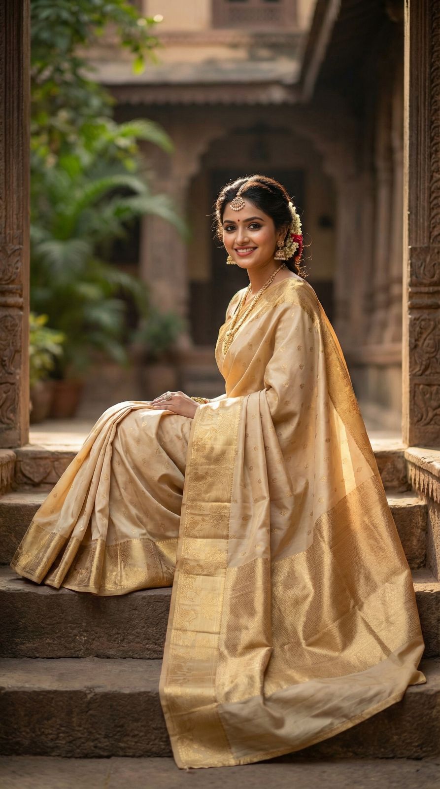 Banarasi soft silk saree with zari weaving work