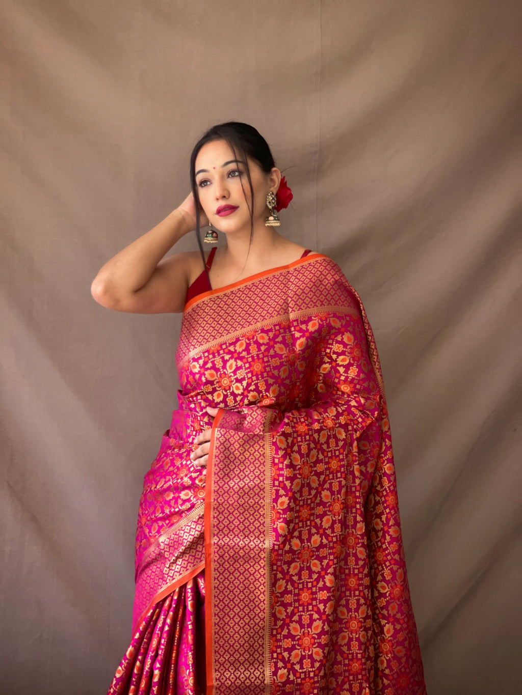 Patola silk saree with zari weaving work