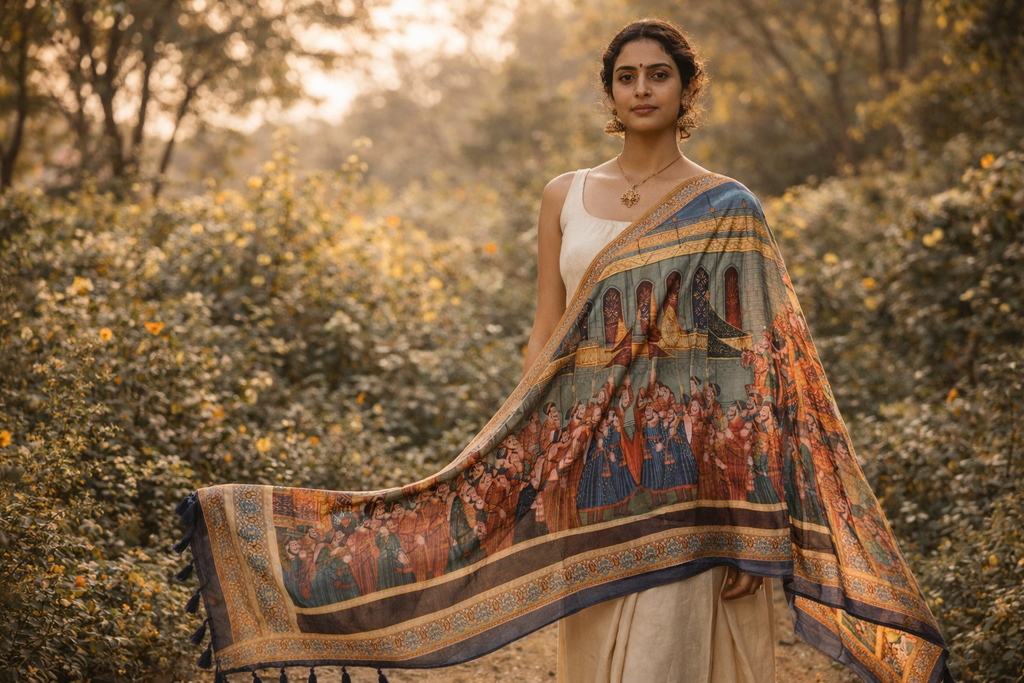 Darbar-e-Ras - Heritage Art Silk Dupatta