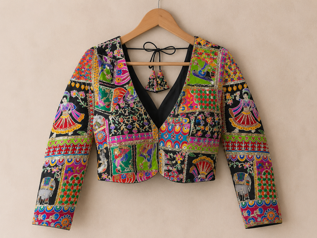 Handcrafted Mirror-Work Festive Blouse