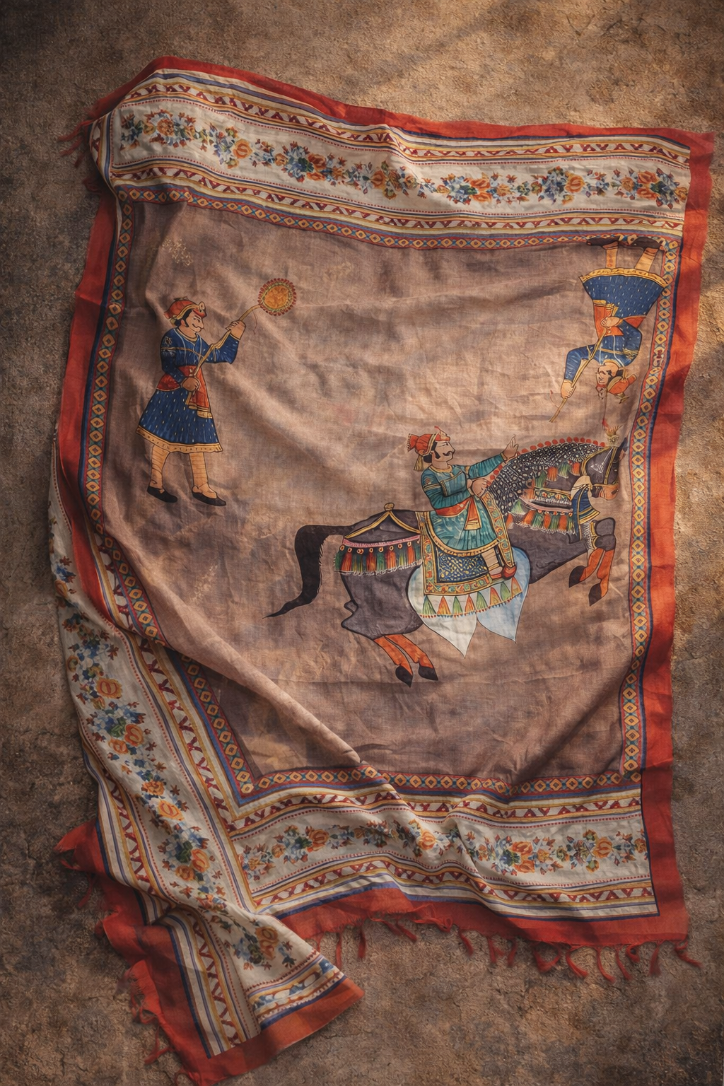 The Procession - Art Silk Dupatta