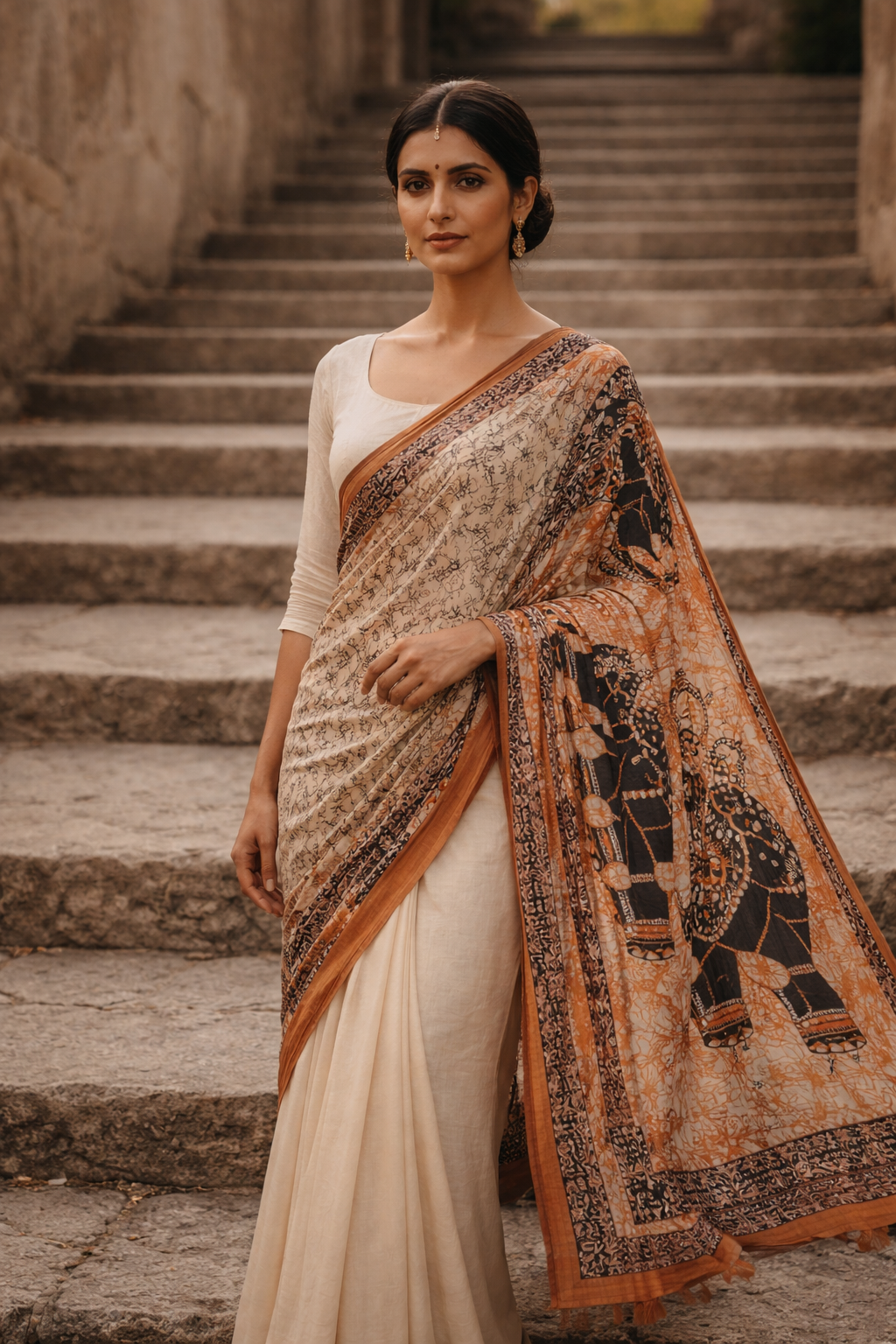 The Slow Walk — Art Silk Storytelling Dupatta