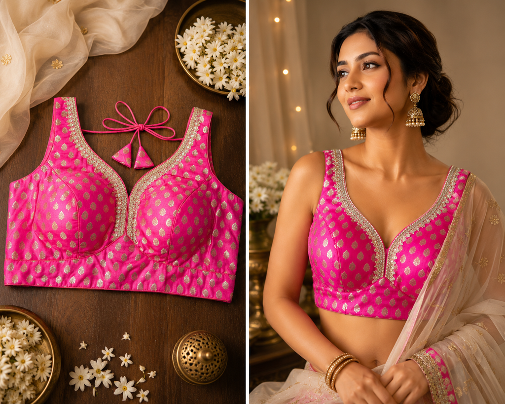 Handcrafted Indian Blouse | Festive Blouse | Mirror Work Blouse | Wedding & Navratri Choli | Ethnic Designer Blouse for Women