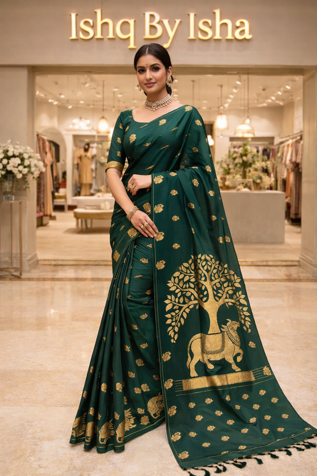 Premium soft banarasi silk saree with pichwai zari weaving work