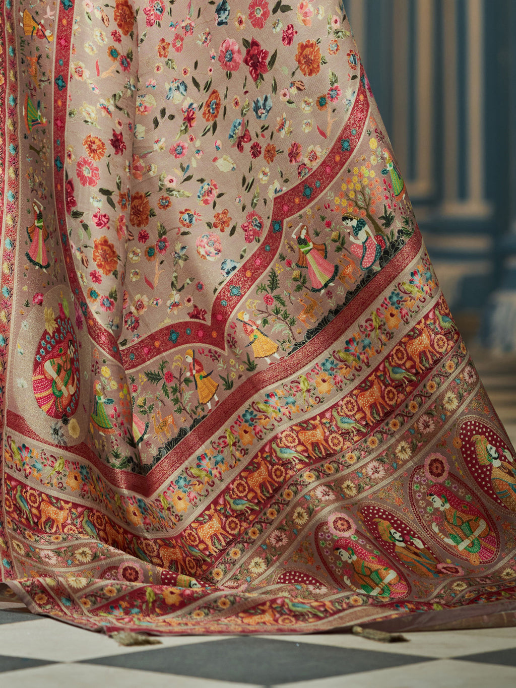 Exclusive pure pashmina silk saree with woven design
