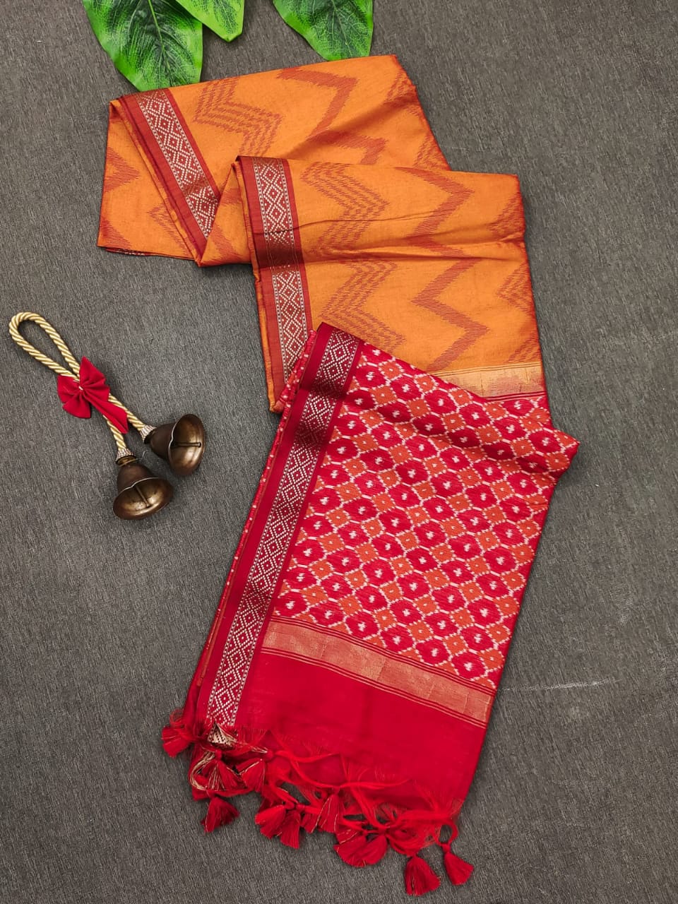 Tussar silk saree with zari woven work