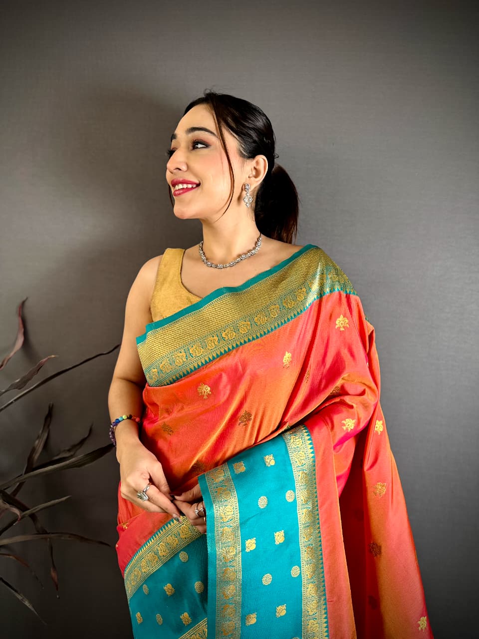 soft banarasi silk saree with zari weaving work