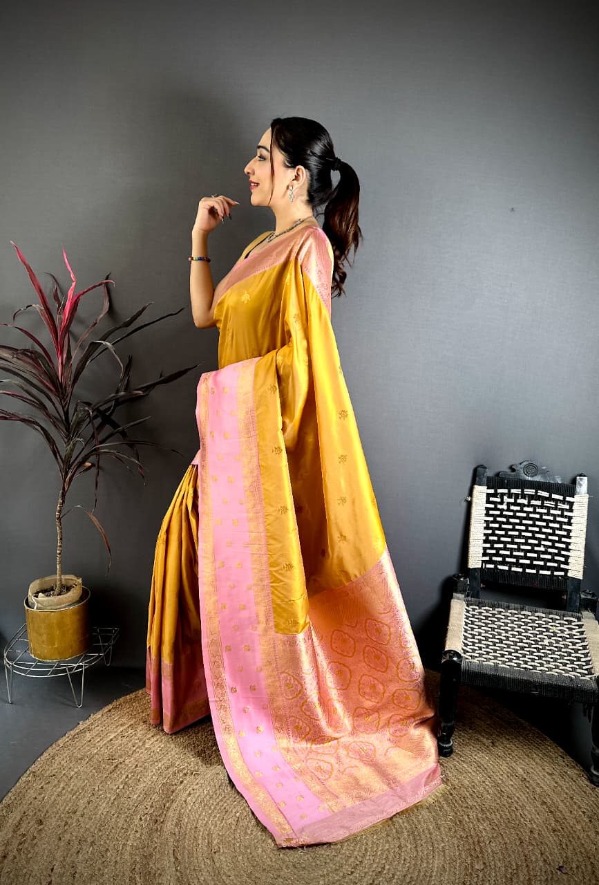 soft banarasi silk saree with zari weaving work