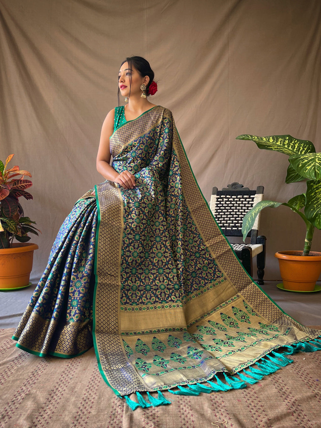 Patola silk saree with zari weaving work