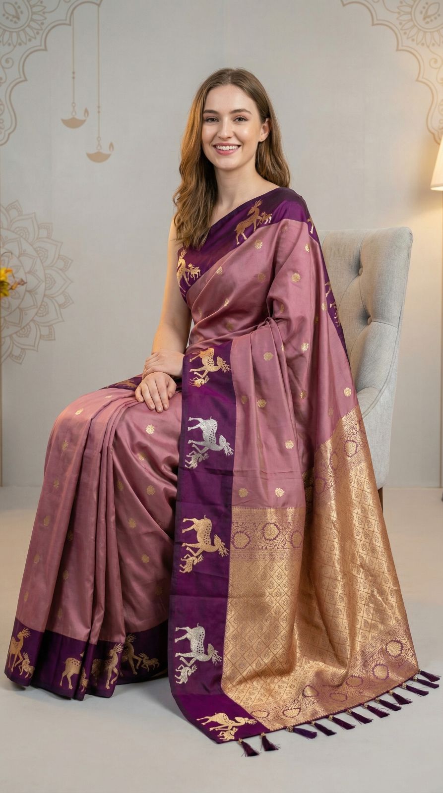 Premium banarasi soft silk saree with zari weaving work