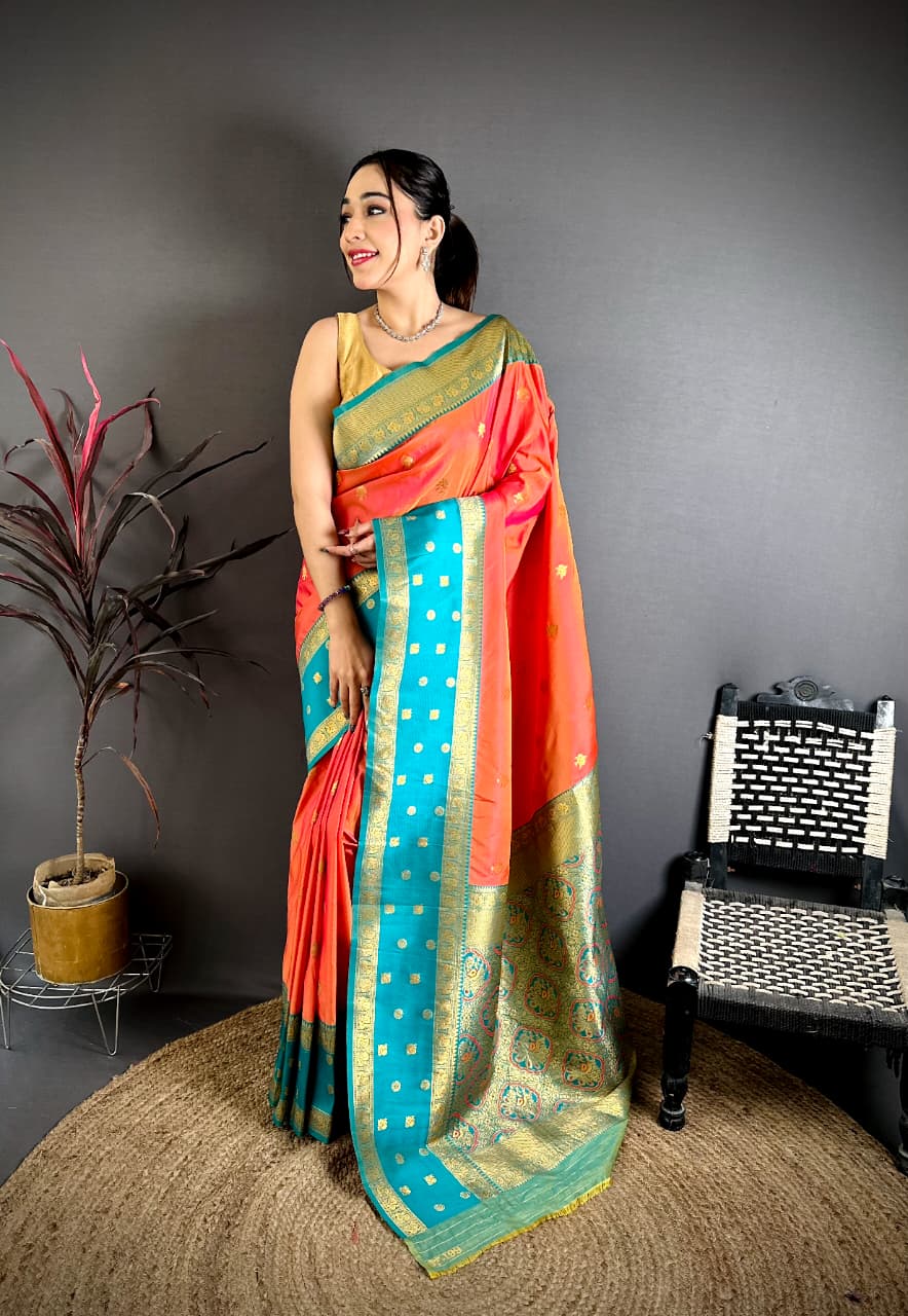 soft banarasi silk saree with zari weaving work