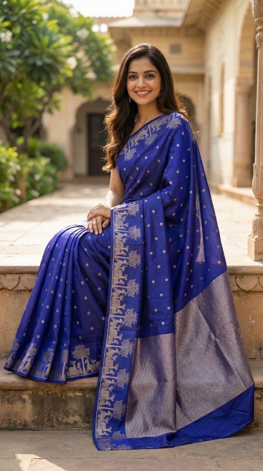 Banarasi soft silk saree with zari weaving work