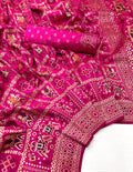 Traditional patola silk saree with meenakari zari weaving work
